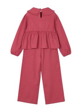 Conjunto Mayoral calça e blusa granate menina