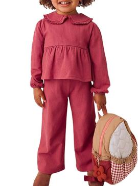 Conjunto Mayoral calça e blusa granate menina