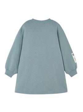 Vestido de veludo Mayoral evasé azul para criança.