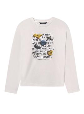 Camiseta Mayoral branca estampada para menino