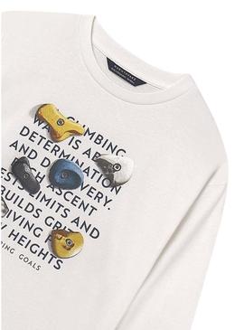 Camiseta Mayoral branca estampada para menino