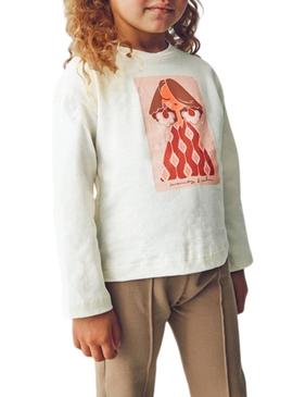 Camiseta Mayoral com elástico bege para menina.