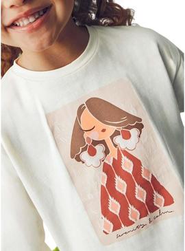 Camiseta Mayoral com elástico bege para menina.
