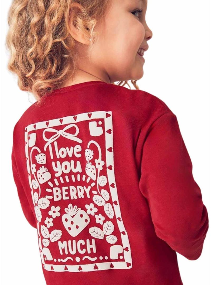 Camiseta Mayoral gráfica para menina vermelha.