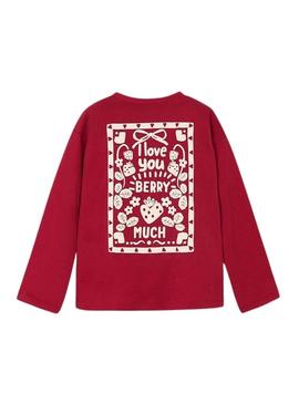 Camiseta Mayoral gráfica para menina vermelha.