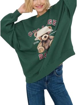 Moletom Only Bila Bear verde para mulher.