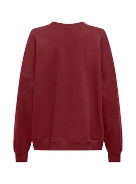 Moletom Only Bila Bear bordô para mulher