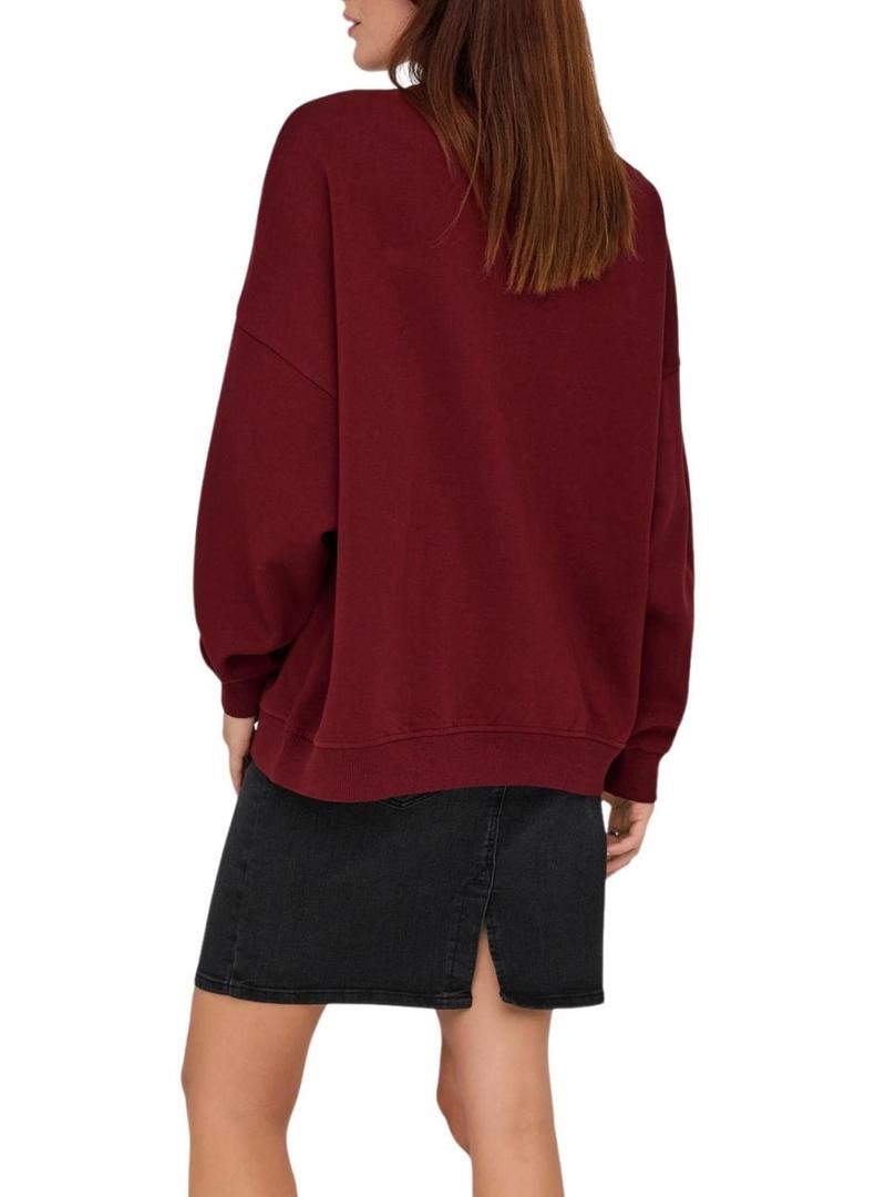 Moletom Only Bila Bear bordô para mulher