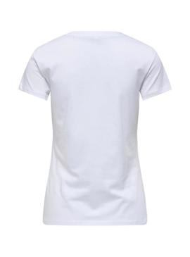 Camiseta Only Vibe branca para mulher.
