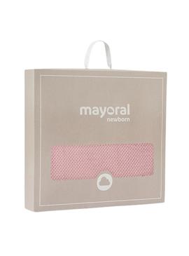 Manta Mayoral de pelo duplo rosa para bebê