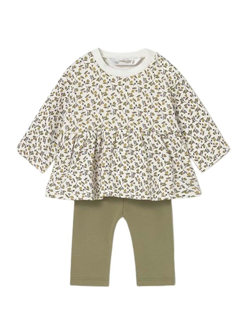 Conjunto Mayoral 4 peças leggings verde para bebê