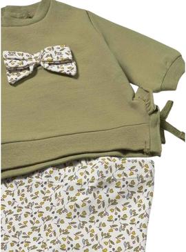 Conjunto Mayoral 4 peças leggings verde para bebê