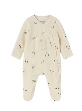 Pijama Mayoral de flanela estampado bege para bebê