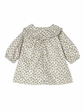 Vestido Mayoral em veludo estampado para bebê.