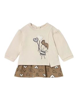 Vestido Mayoral combinado felpa boneca para bebê