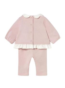 Conjunto Mayoral leggings e camiseta cor-de-rosa para bebês.