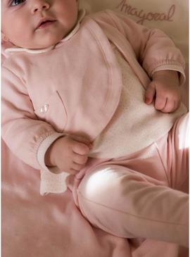 Conjunto Mayoral leggings e camiseta cor-de-rosa para bebês.