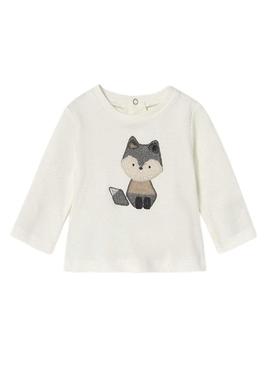 Conjunto de três peças da marca Mayoral em ponto tostado para bebê.