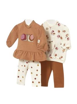 Conjunto de leggings Mayoral de 4 peças para bebê.