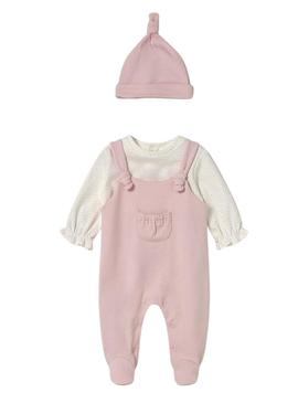Macacão Mayoral rosa de veludo para bebê