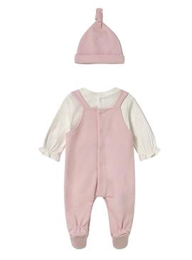 Macacão Mayoral rosa de veludo para bebê