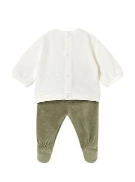 Conjunto Mayoral polaina verde e moletom bebê