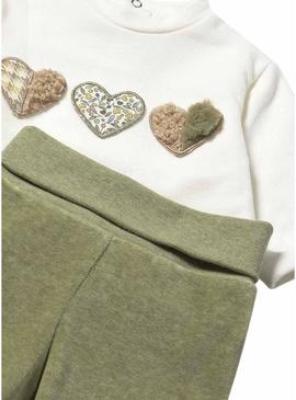 Conjunto Mayoral polaina verde e moletom bebê