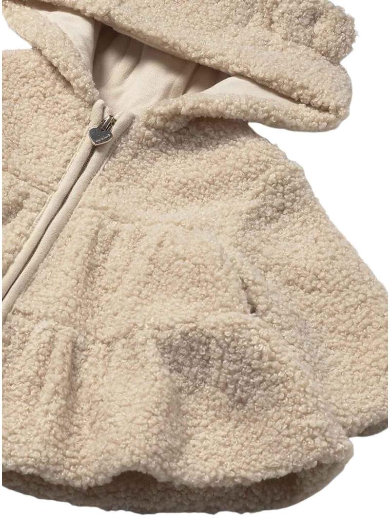 Jaqueta Mayoral de pele com capuz beige bebê