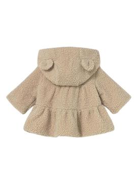 Jaqueta Mayoral de pele com capuz beige bebê