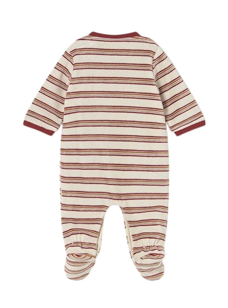 Pijama Mayoral listrado em veludo recém-nascido.