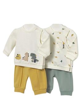 Conjunto 4 peças Mayoral dinossauro para bebê.