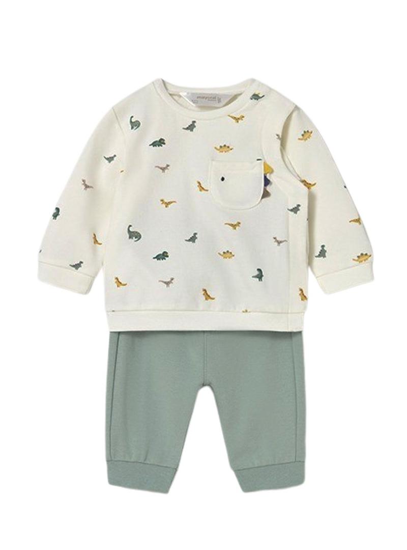 Conjunto 4 peças Mayoral dinossauro para bebê.