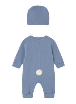 Macacão Mayoral urso com touca azul para bebê