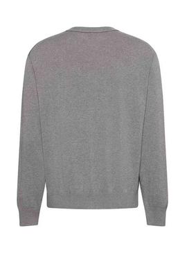 Camisola Calvin Klein Jeans cinza de malha para homem.