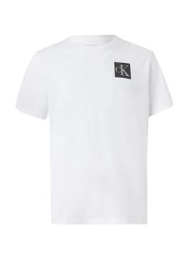 Camiseta Calvin Klein Gradient Monogram branca para homem.