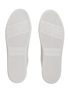 Sapatilhas Tommy Hilfiger Casual Cupsole brancas para mulher.