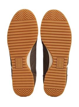 Sapatos Tommy Jeans de duplo cordão marrom para mulher.