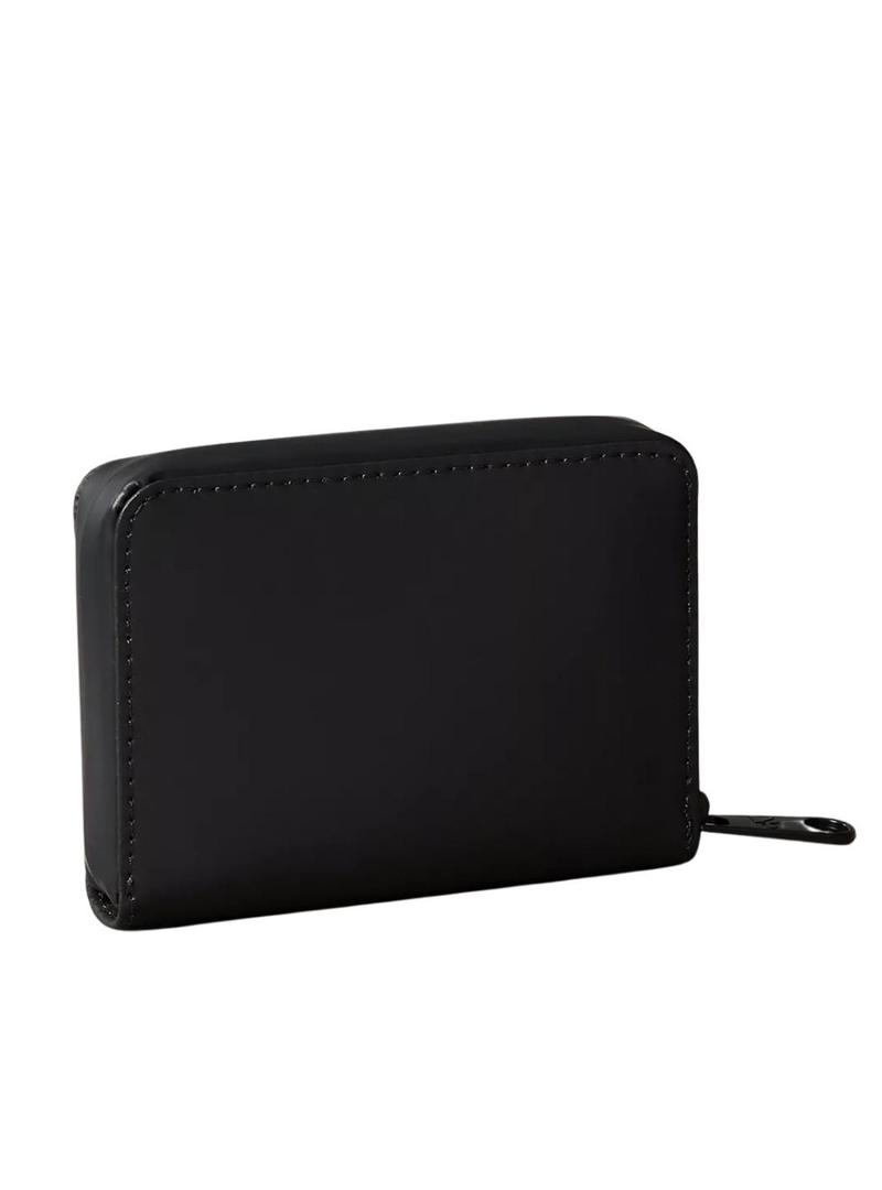 Carteira Calvin Klein Utility com zíper pequeno preta para mulher.