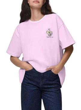 Camisa Pieces Alfi Positive rosa para mulher