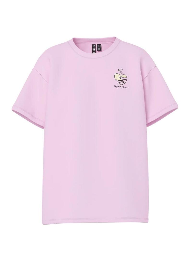 Camisa Pieces Alfi Positive rosa para mulher