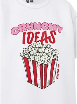 Camiseta Pieces Alfi Crunchy Ideas branca para mulher