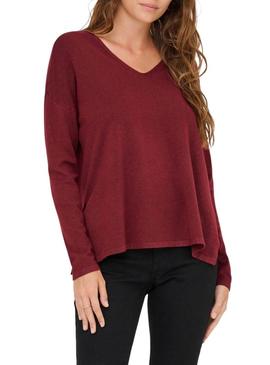 Camisola Only Malio grená para mulher.