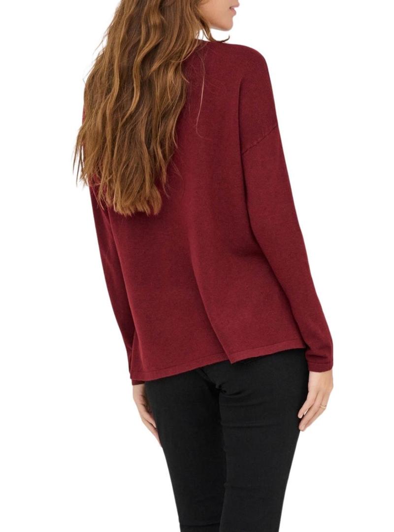 Camisola Only Malio grená para mulher.