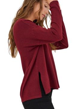 Camisola Only Malio grená para mulher.