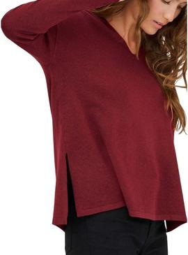 Camisola Only Malio grená para mulher.