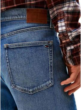 Calça jeans Tommy Jeans Sonny regular BI0134 preta para homem.