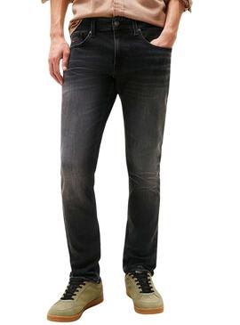 Calça jeans Tommy Jeans Scanton slim DI1286 preta para homem.
