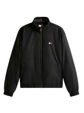 Jaqueta Tommy Jeans Essential Padded preta para homem.