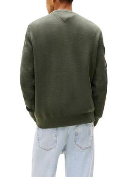Camisola Tommy Jeans Essential slim verde para homem