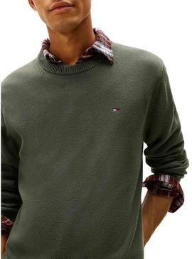 Camisola Tommy Jeans Essential slim verde para homem